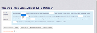 Fill in the blanks, 3 options as drop down
