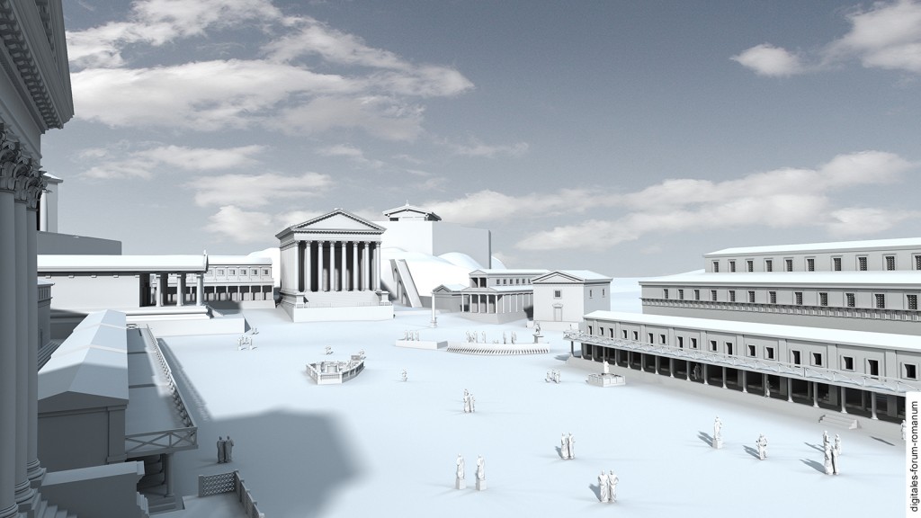 Forum in der Späten Republik (um 100 v.Chr.), Blick von Südosten