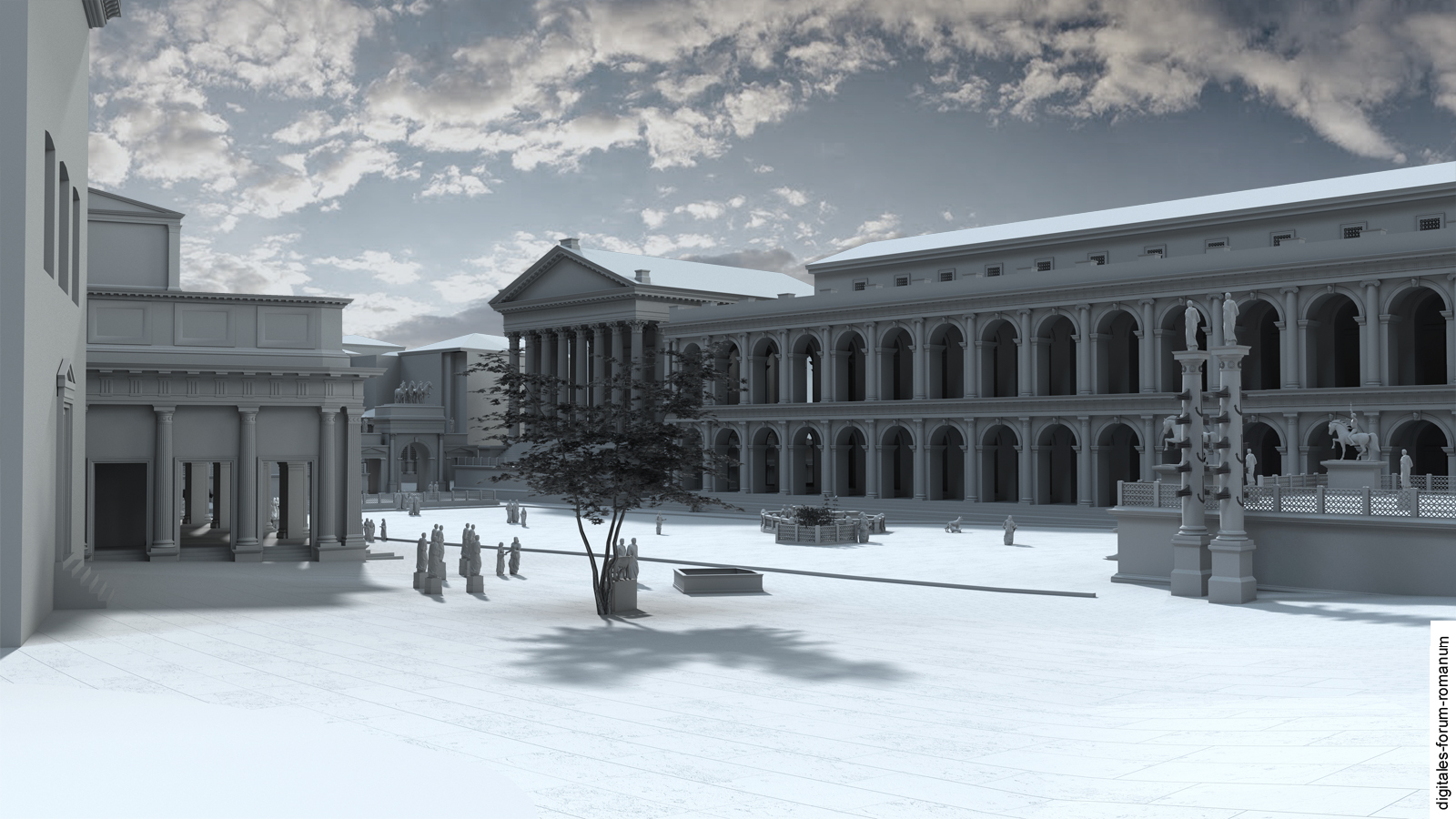 Forum unter Antoninus Pius (um 150 n.Chr.), Blick von Nordwesten