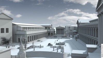 Forum unter Antoninus Pius (um 150 n.Chr.), Blick von Westen