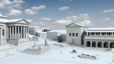 Forum unter Antoninus Pius (um 150 n.Chr.), Blick von Süden