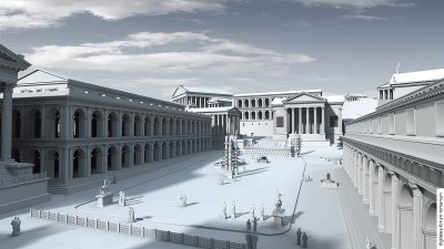 Forum unter Augustus (um 14 n.Chr.), Blick von Osten