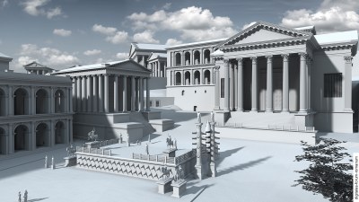 Forum unter Augustus (um 14 n.Chr.), Blick von Nordosten