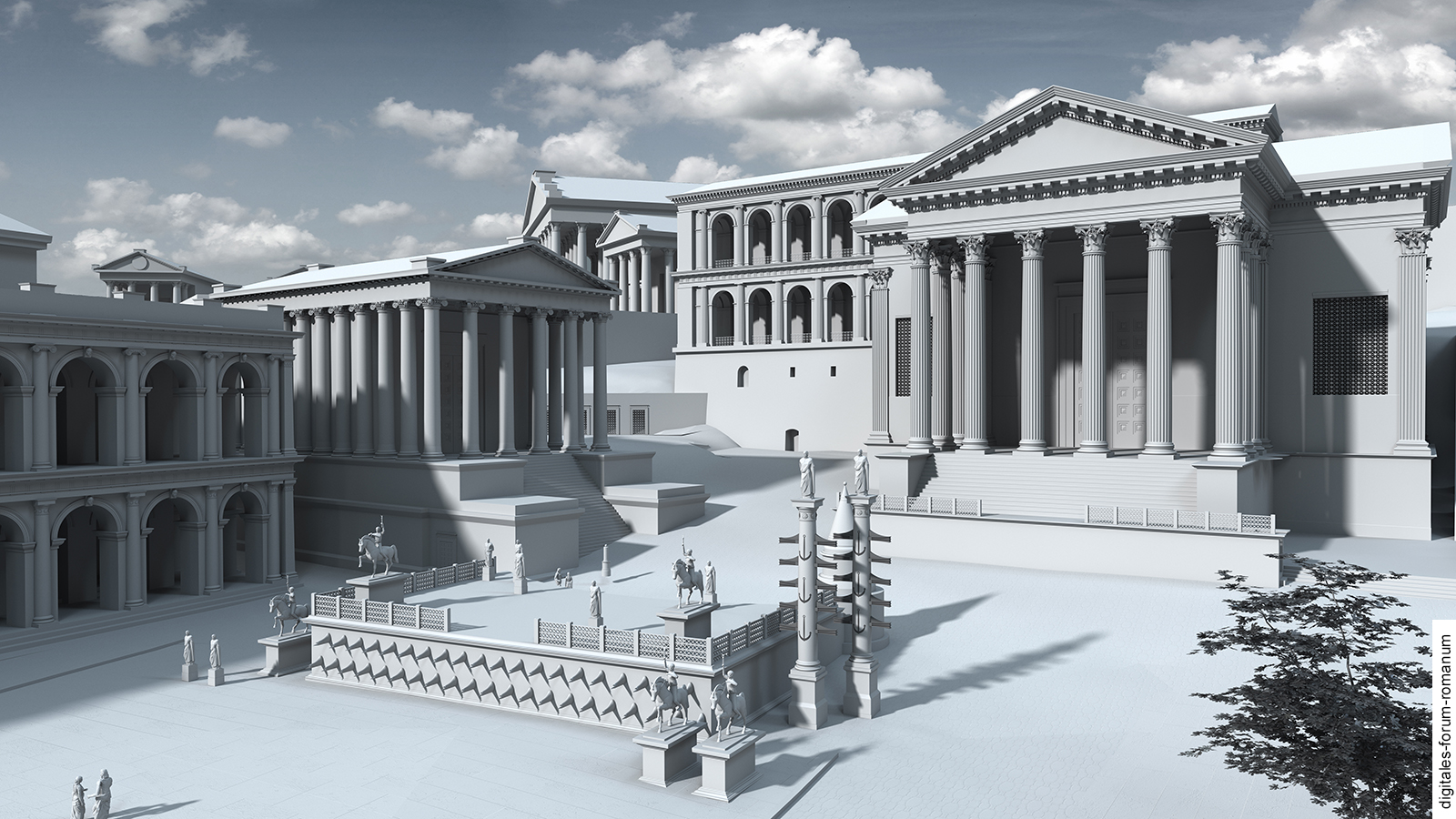 Forum unter Augustus (um 14 n.Chr.), Blick von Nordosten
