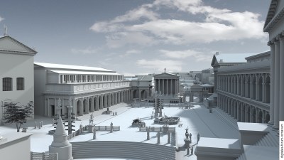 Forum unter Augustus (um 14 n.Chr.), Blick von Westen
