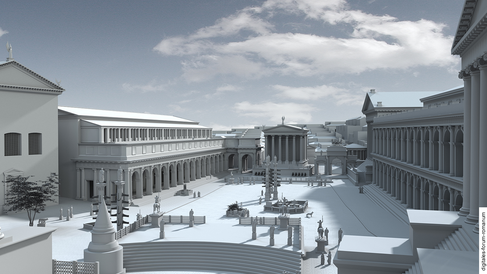 Forum unter Augustus (um 14 n.Chr.), Blick von Westen