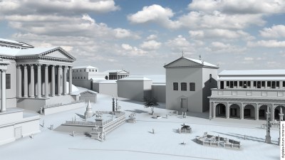 Forum unter Augustus (um 14 n.Chr.), Blick von Süden