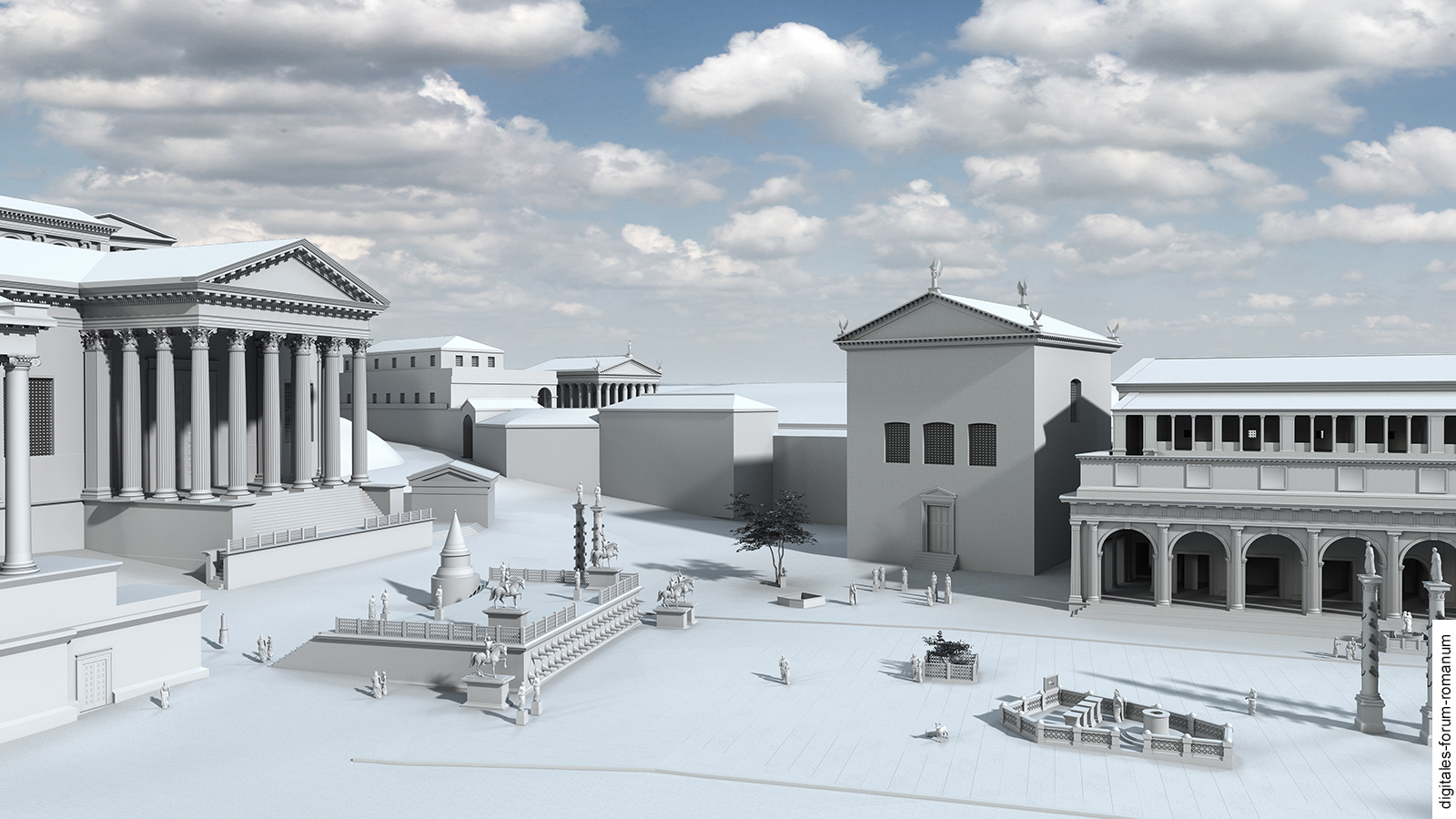 Forum unter Augustus (um 14 n.Chr.), Blick von Süden