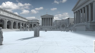 Forum unter Augustus (um 14 n.Chr.), Betrachterperspektive nach Osten