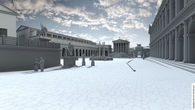 Forum unter Augustus (um 14 n.Chr.), Betrachterperspektive nach Osten