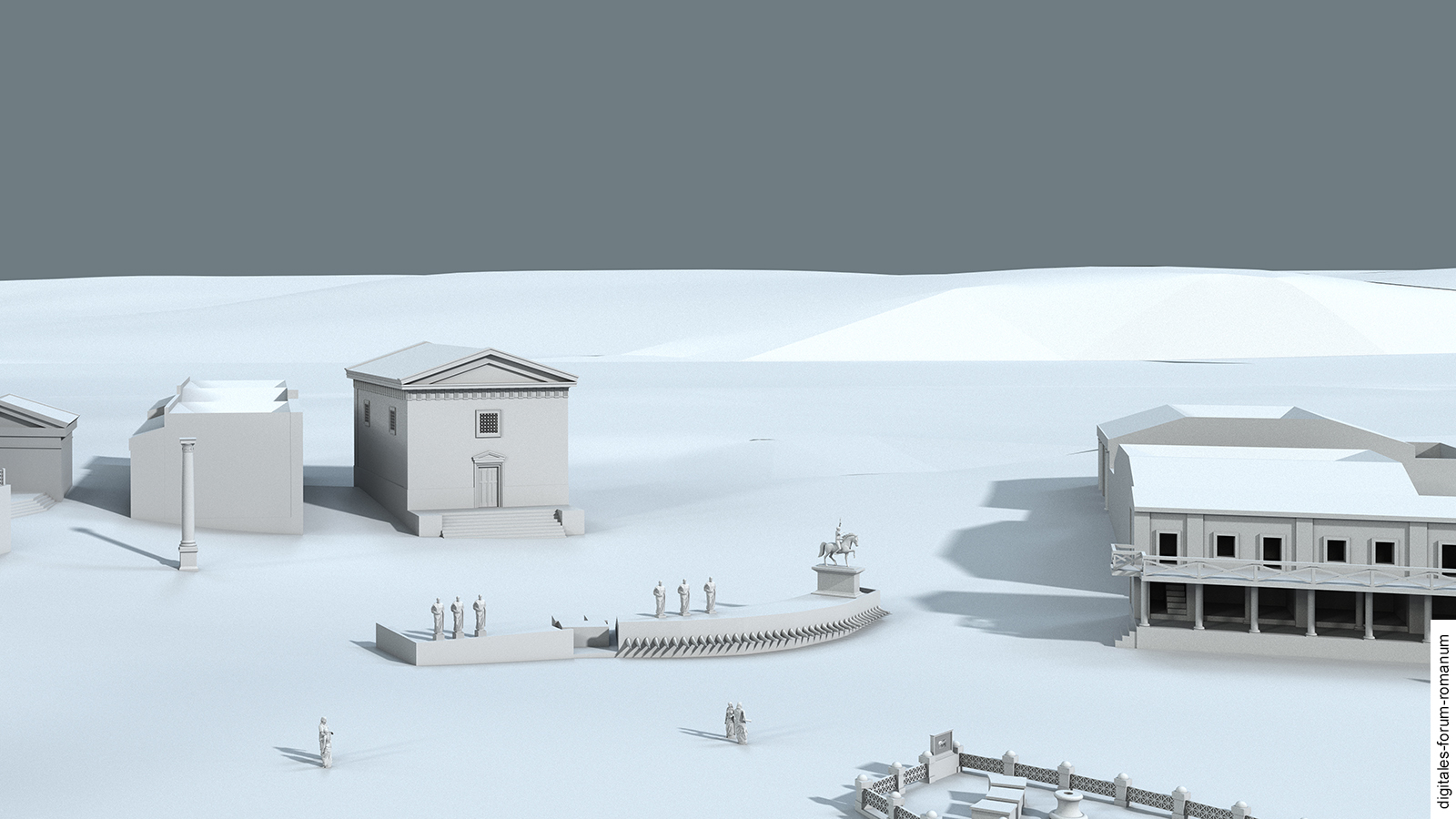 Curia Hostilia zu Beginn der Späten Republik (um 200 v.Chr.), topographischer Kontext