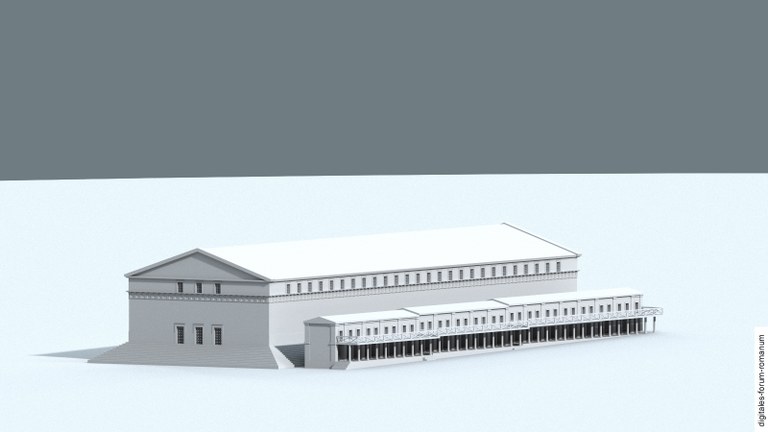 Spätrepublikanische Basilica Sempronia (169 v.Chr.), mit Tabernae veteres