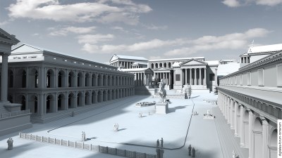 Forum unter Domitian (um 96 n.Chr.), Blick von Osten