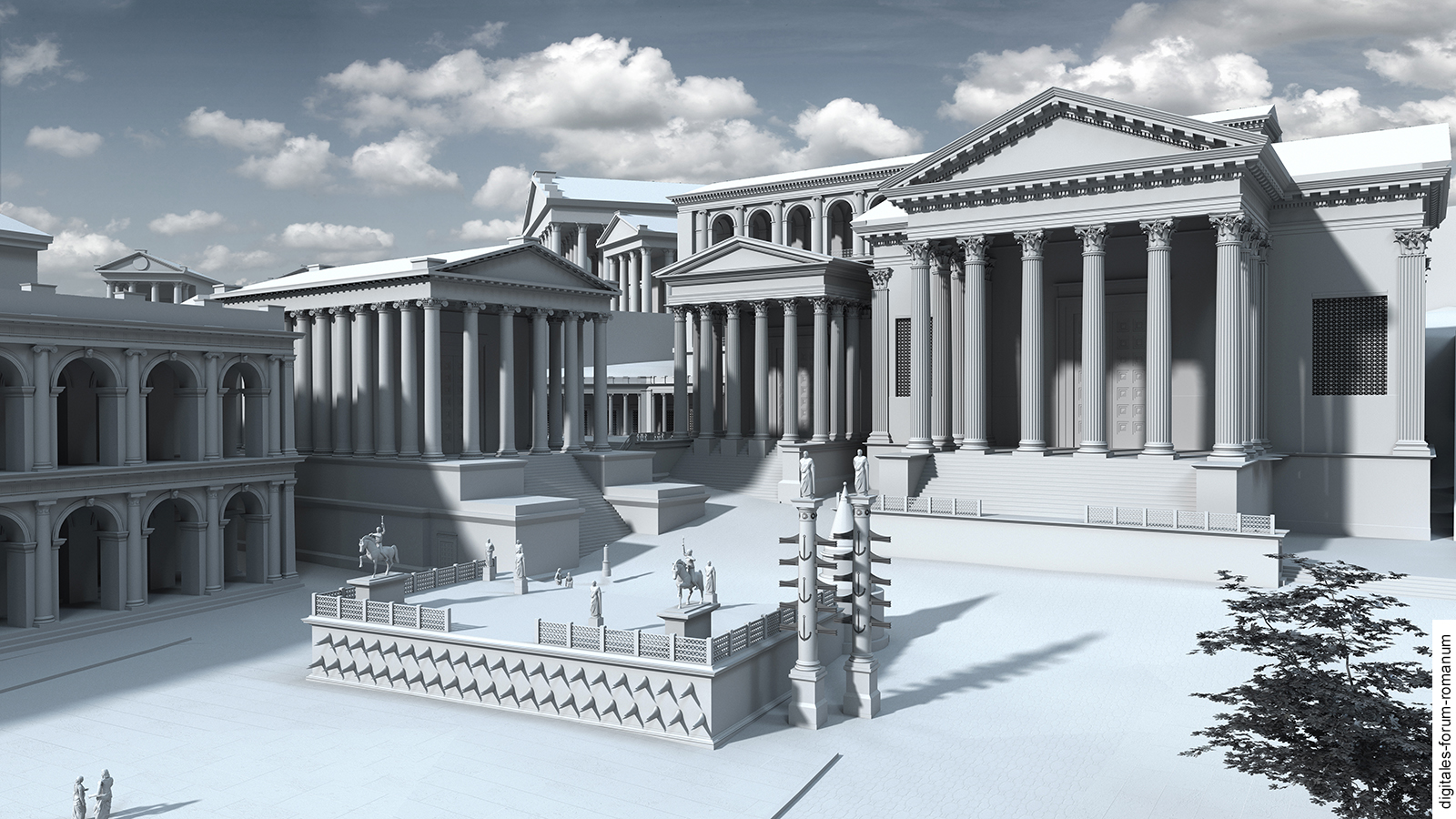 Forum unter Domitian (um 96 n.Chr.), Blick von Nordosten