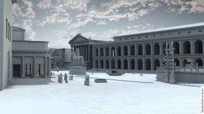 Forum unter Domitian (um 96 n.Chr.), Blick von Nordwesten