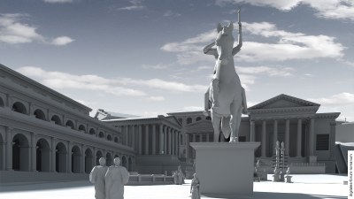 Equus Domitiani in flavischer Zeit (um 96 n.Chr.), Betrachterperspektive