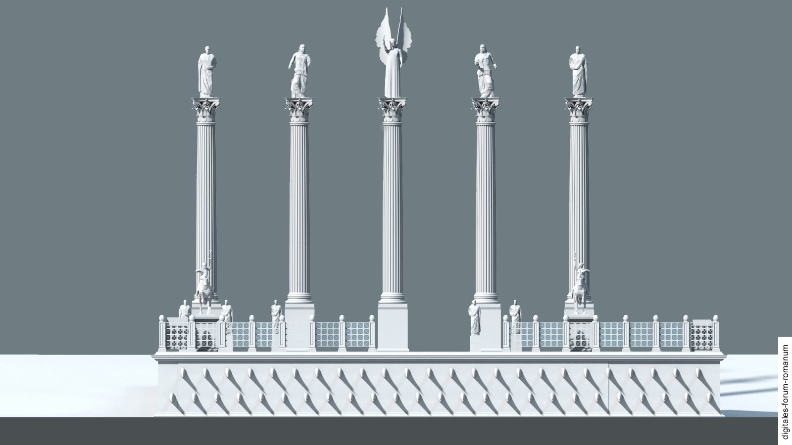 Rostra Augusti mit Fünfsäulenmonument (Anfang oder Ende 3. Jh. n.Chr.)