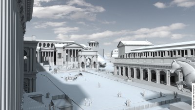 Forum unter Septimius Severus (um 210 n.Chr.), Blick von Südosten