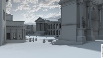 Forum unter Septimius Severus (um 210 n.Chr.), Blick von Nordwesten