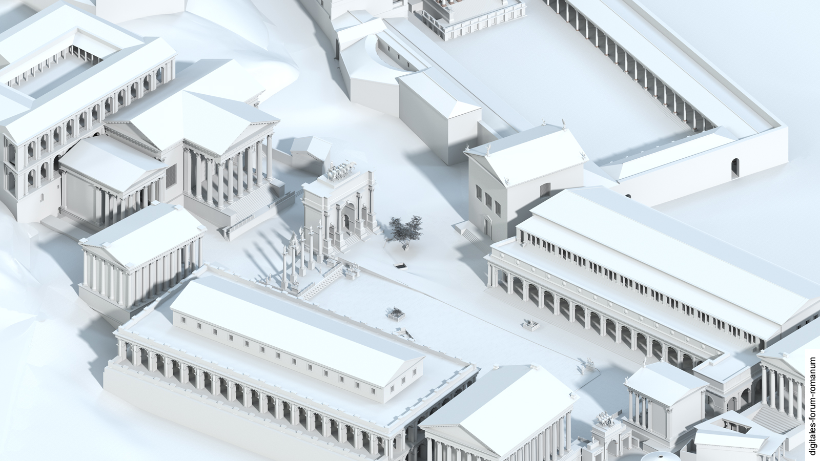 Forum unter Septimius Severus (um 210 n.Chr.), Vogelperspektive