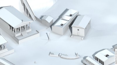 Curia Hostilia, topographischer Überblick zu Beginn der Späten Republik (um 200 v.Chr.)