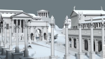 Sog. Curia Diocletiani, topographischer Kontext in tetrarchischer Zeit (um 310 n.Chr.)