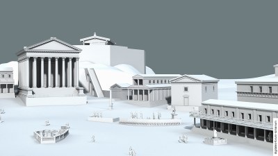 Curia Hostilia in der Späten Republik (um 100 v.Chr.), topographischer Kontext