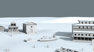 Curia Hostilia in der Späten Republik (um 100 v.Chr.), topographischer Kontext