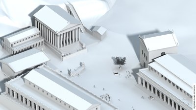 Rostra Caesaris, topographischer Überblick (um 44 v.Chr.)