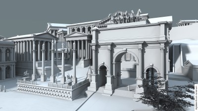 Septimius-Severus-Bogen in severischer Zeit (um 210 n.Chr.), topographischer Kontext