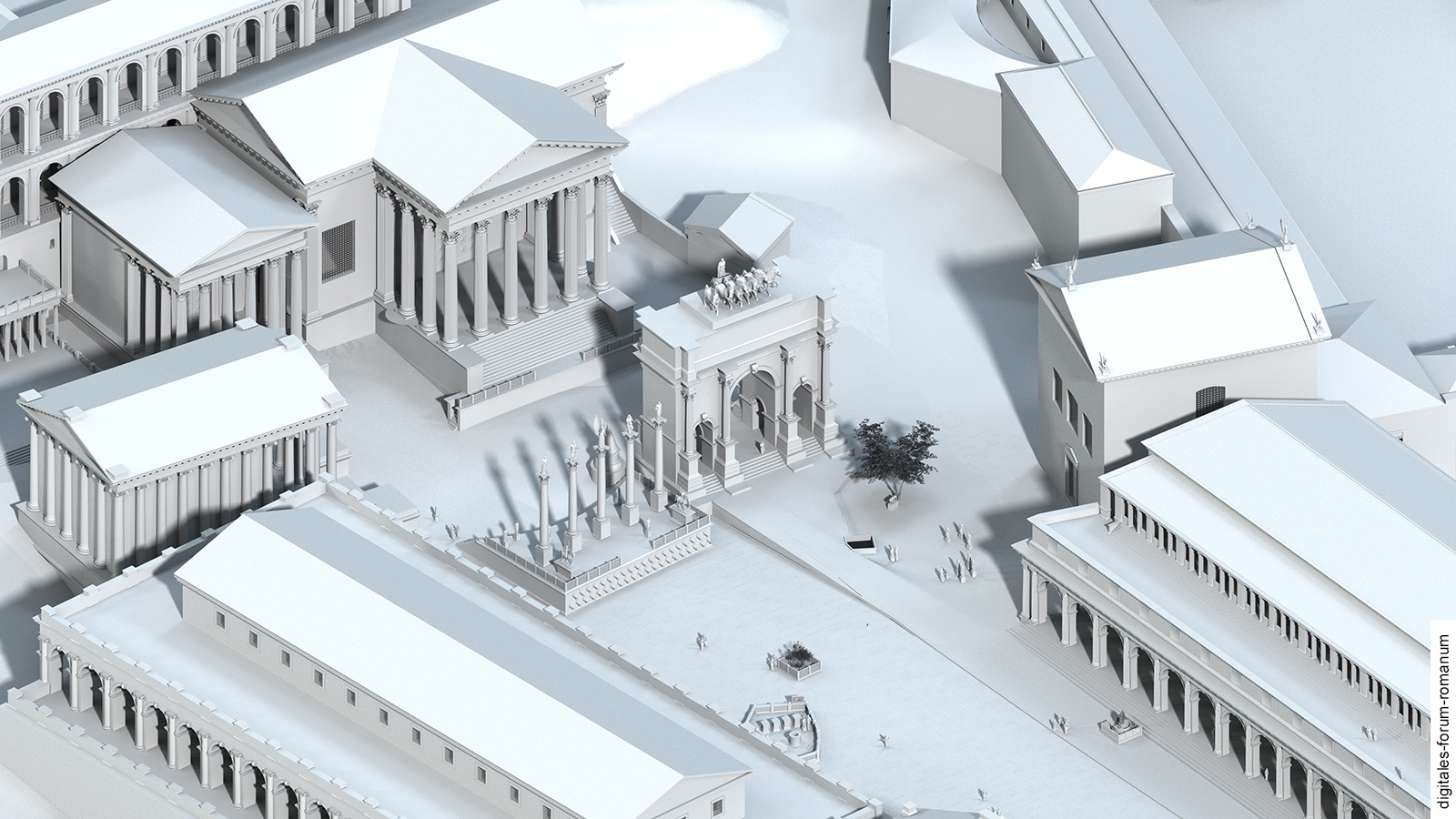Septimius-Severus-Bogen in severischer Zeit (um 210 n.Chr.), topographischer Überblick