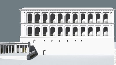 Sullanisches Tabularium mit der Porticus Deorum Consentium (78-65 v.Chr.)