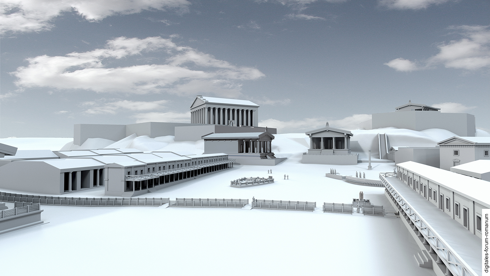Forum zu Beginn der Späten Republik (um 200 v.Chr.), Blick von Osten