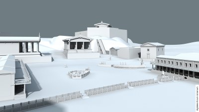 Cloaca maxima zu Beginn der Späten Republik (um 200 v.Chr.), Verlauf über Forumsfläche