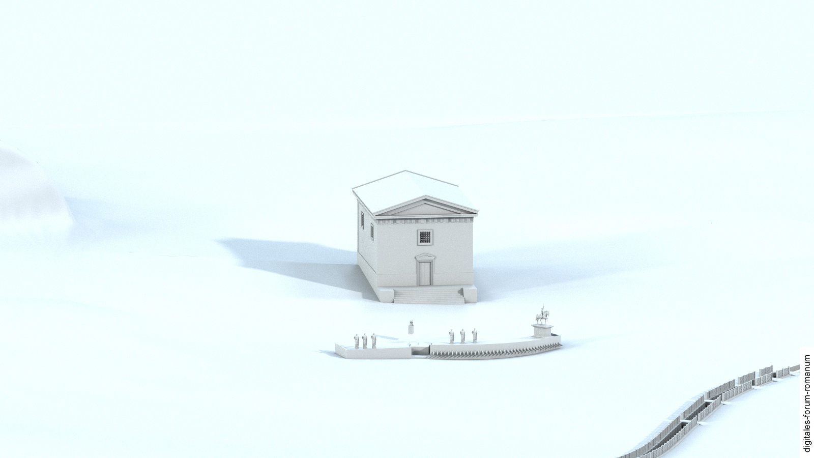 Comitium zu Beginn der Späten Republik (um 200 v.Chr.), mit Curia Hostilia