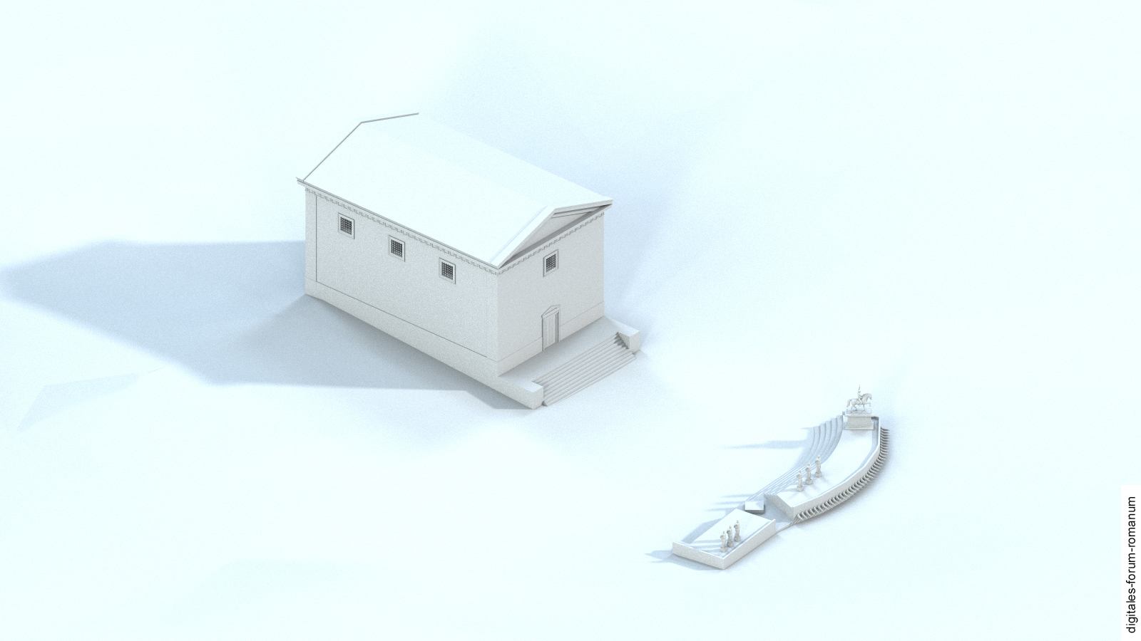 Comitium in sullanischer Zeit (82-80 v.Chr.), mit Curia Cornelia