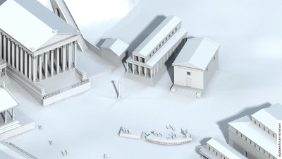 Curia Hostilia, topographischer Überblick in der Späten Republik (um 100 v.Chr.)