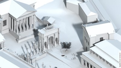 Sog. Curia Diocletiani, topographischer Überblick in tetrarchischer Zeit (um 310 n.Chr.)