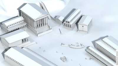 Basilica Opimia in der Späten Republik (um 100 v.Chr.), topographischer Überblick