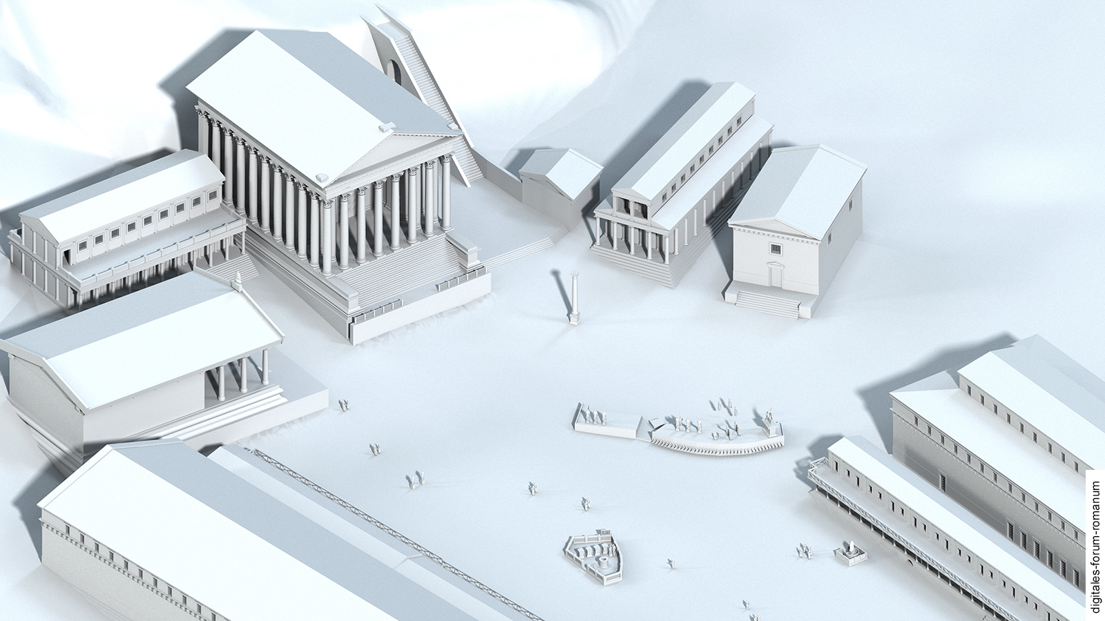 Basilica Opimia in der Späten Republik (um 100 v.Chr.), topographischer Überblick
