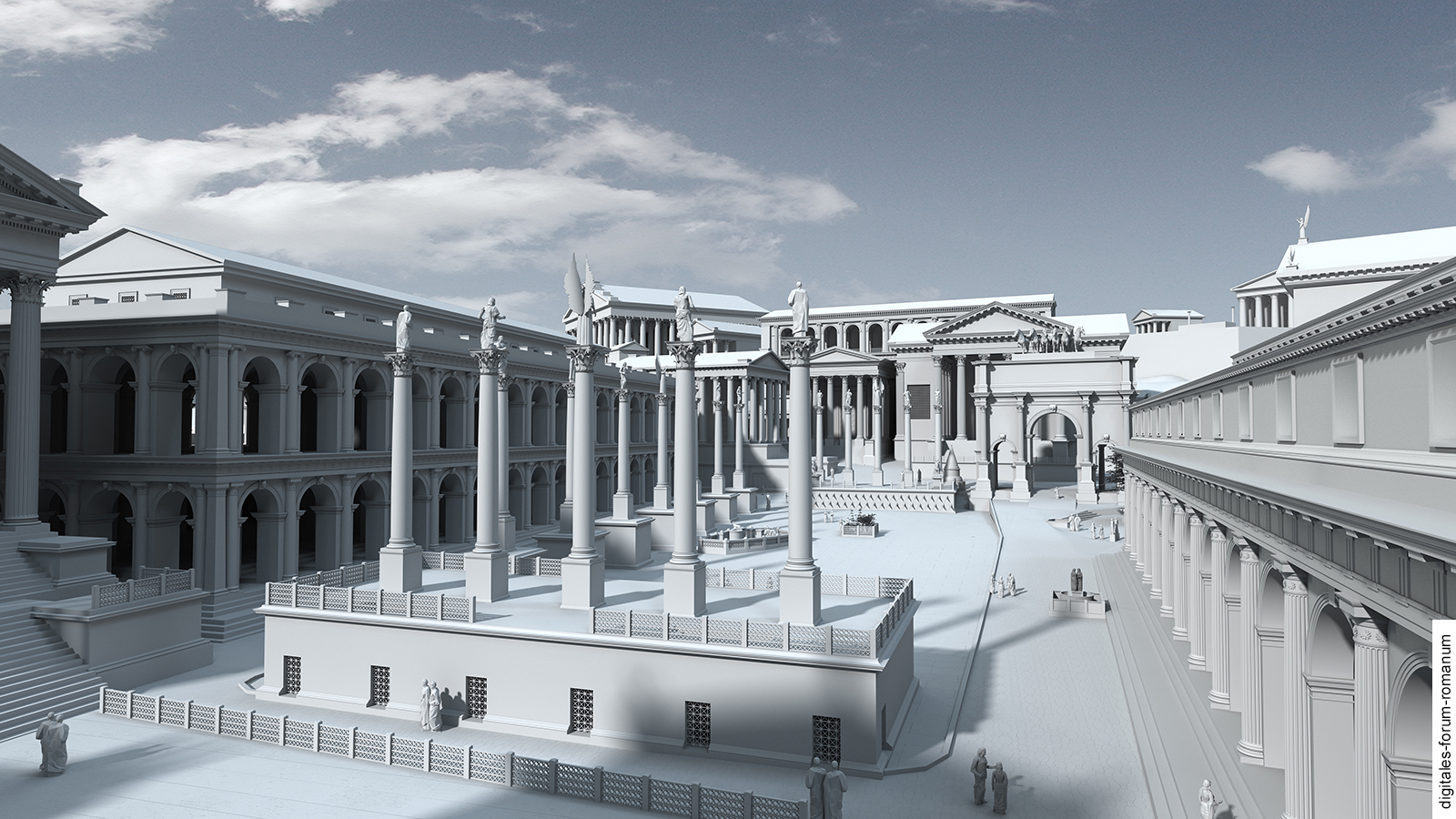Forum am Ende der Tetrarchie (um 310 n.Chr.), Blick von Osten