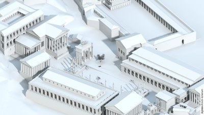 Forum am Ende der Tetrarchie (um 310 n.Chr.), Vogelperspektive