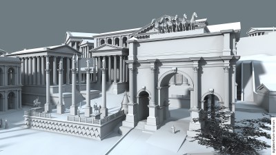 Septimius-Severus-Bogen in tetrarchischer Zeit (um 310 n.Chr.), topographischer Kontext