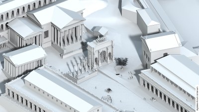 Septimius-Severus-Bogen in severischer Zeit (um 210 n.Chr.), topographischer Überblick