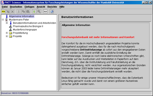 Allgemeine Information 1 Screenshot Allgemeine Info 1
