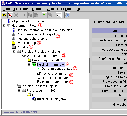 Screenshot Infosystem für Forschungsleistungen Screenshot Infosystem für Forschungsleistungen