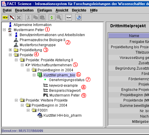 Screenshot Infosystem für Forschungsleistungen