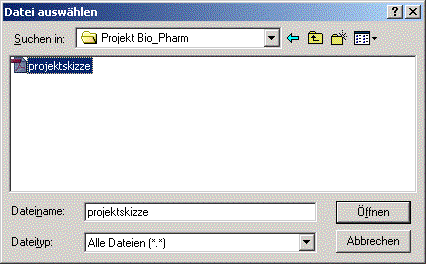 Screenshot Projekskizze