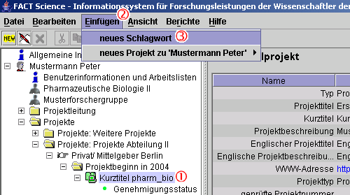 Screenshot Neues Schlagwort