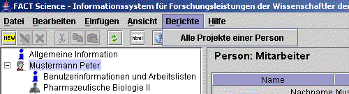 Screenshot Berichte